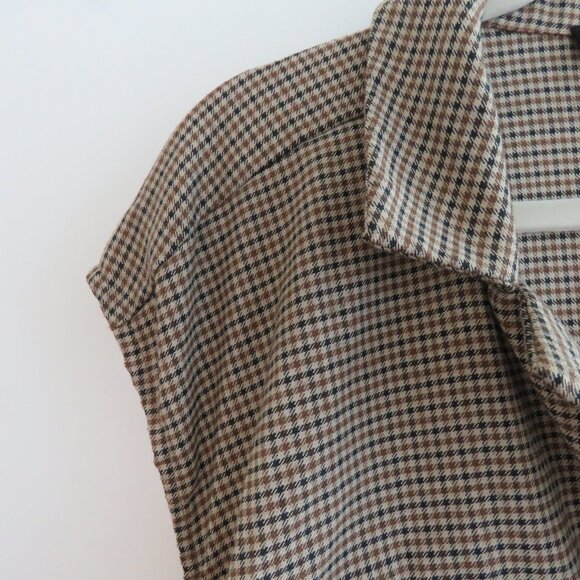 ELOQUII Belted Wide Leg Sleeveless Jumpsuit in Tan Plaid - Size US 24 - Picture 5 of 15